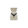 String noir en dentelle avec bijou cœur doré 